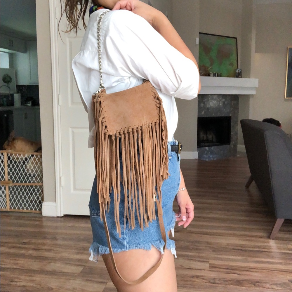 LAGGO Suede Fringe Shoulder or crossbody mini bag